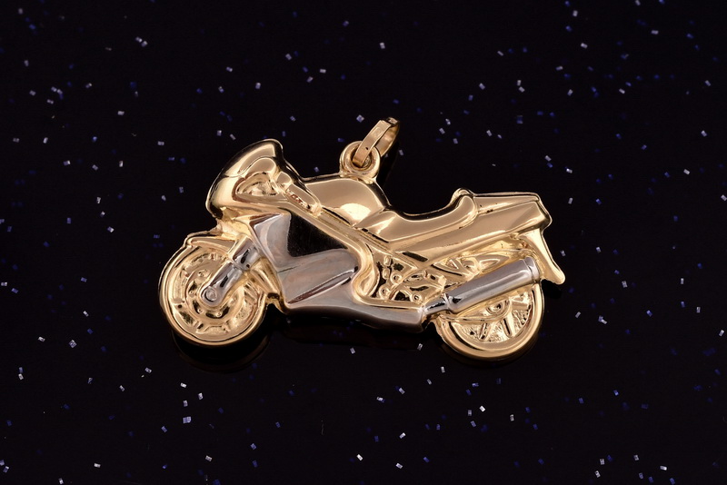 Zlatý přívěsek  motorka P061,  Au 585/1000 14kt, 1,55g