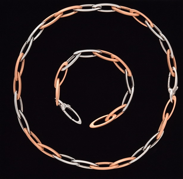 Zlatý náramek L1BIN bílé a růžové zlato Au585/1000  12,35g